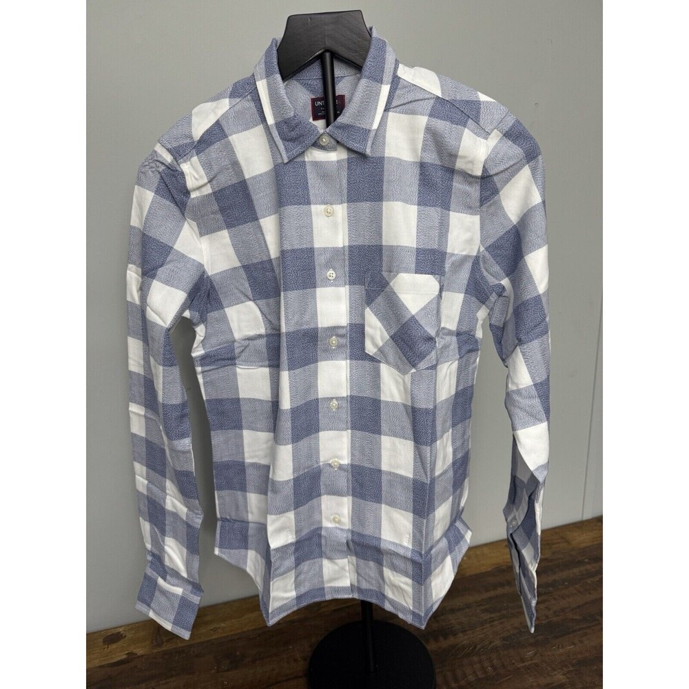 UNTUCKit Size 2 Womens Shirt Blue White Long Sleeve Button Up Volnay